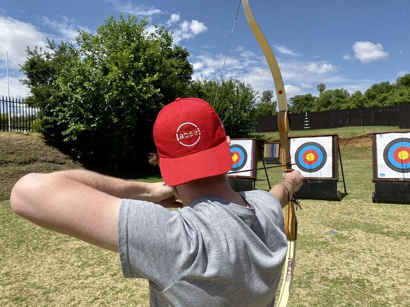 Archer at full draw on the Boskruin range