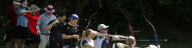 Archers on the shooting line at Zoo Lake